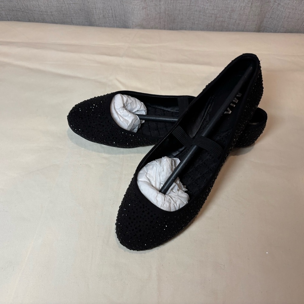 MIA black rhinestone ballet flat shoes parties dress up formal. NWT in box. 8.5 - Picture 6 of 12
